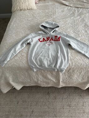 Gildan Light Gray Hoodie with Red Lettering